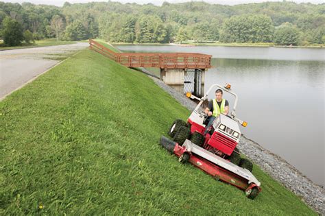 cutting steep hill sideways